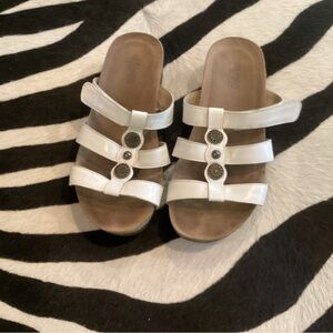 Munro White Leather Sandal Slide 8.5 W